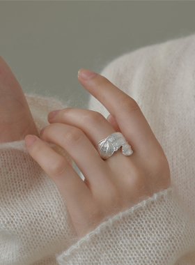 梵灵飘零落叶戒指食指戒S925纯银