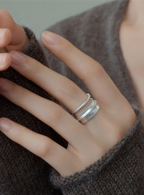 梵灵S925纯银刻度之间戒叠戴艺术