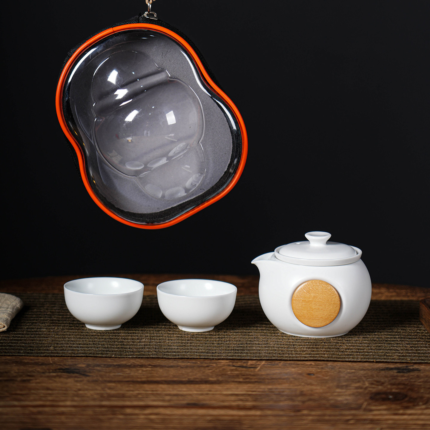 Ceramic hand kettle tea set wooden decoration anti-scald