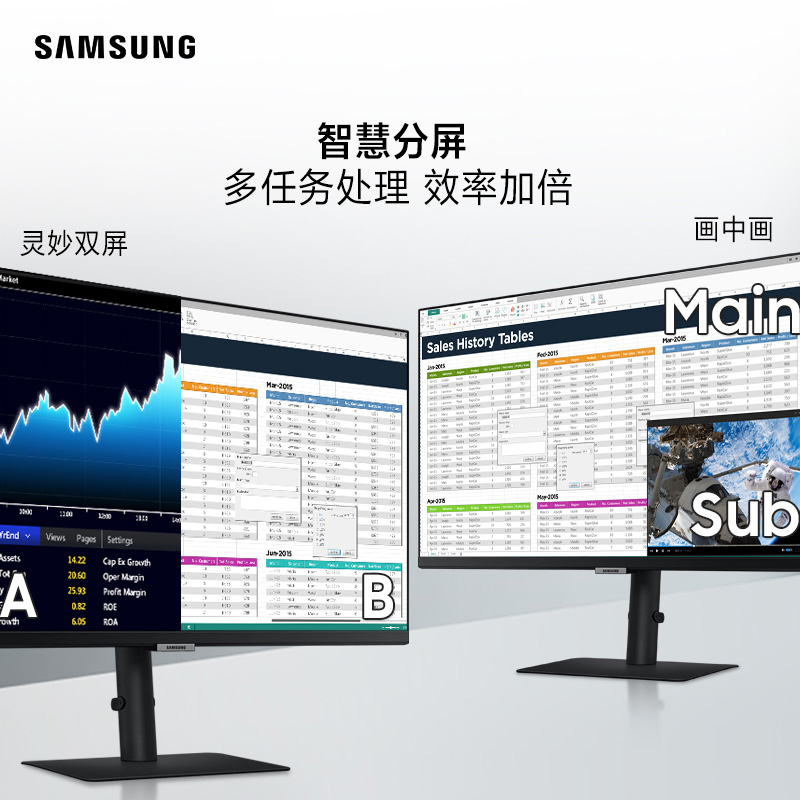 三星显示器32英寸4K高清HDR设计制图视外接电脑显示屏S32A800NMC-图3