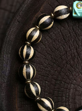 天然邦提克珠手串单圈南红玛瑙四眼天珠松石配饰西瓜珠文玩串珠