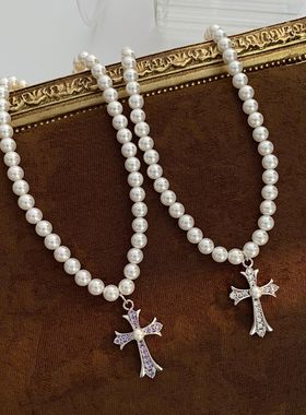 新款设计小众时尚复古玻璃项链