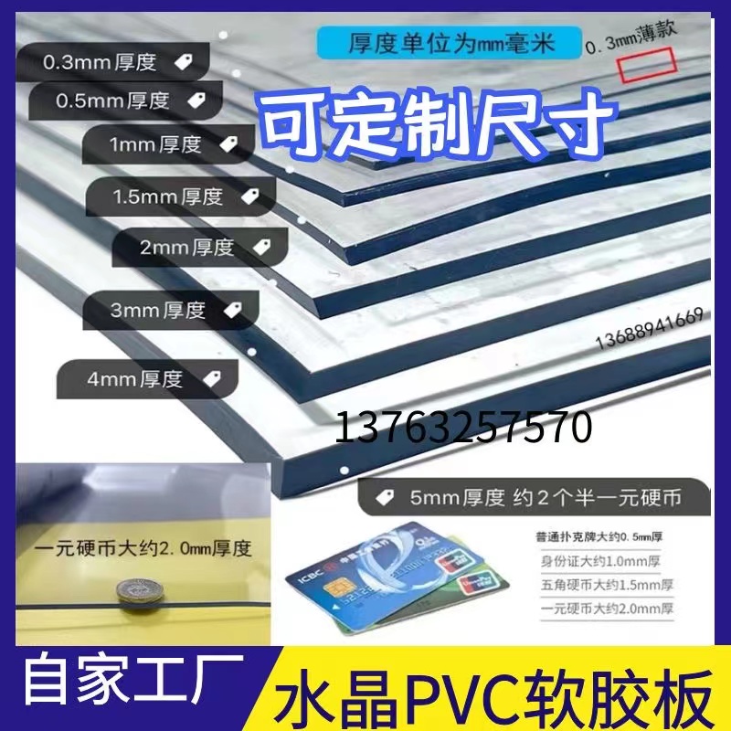 PVC透明软胶板软玻璃塑料薄膜门帘防水餐桌垫磨砂水晶板定制整卷 - 图2