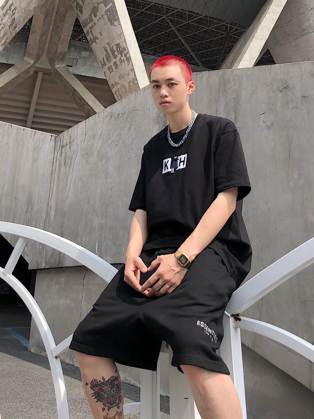 defans Kith暴力熊联名宽松圆领短袖男女情侣T恤植绒刺绣Logo Tee,淘宝优惠券,粉丝福利购,淘宝优惠卷