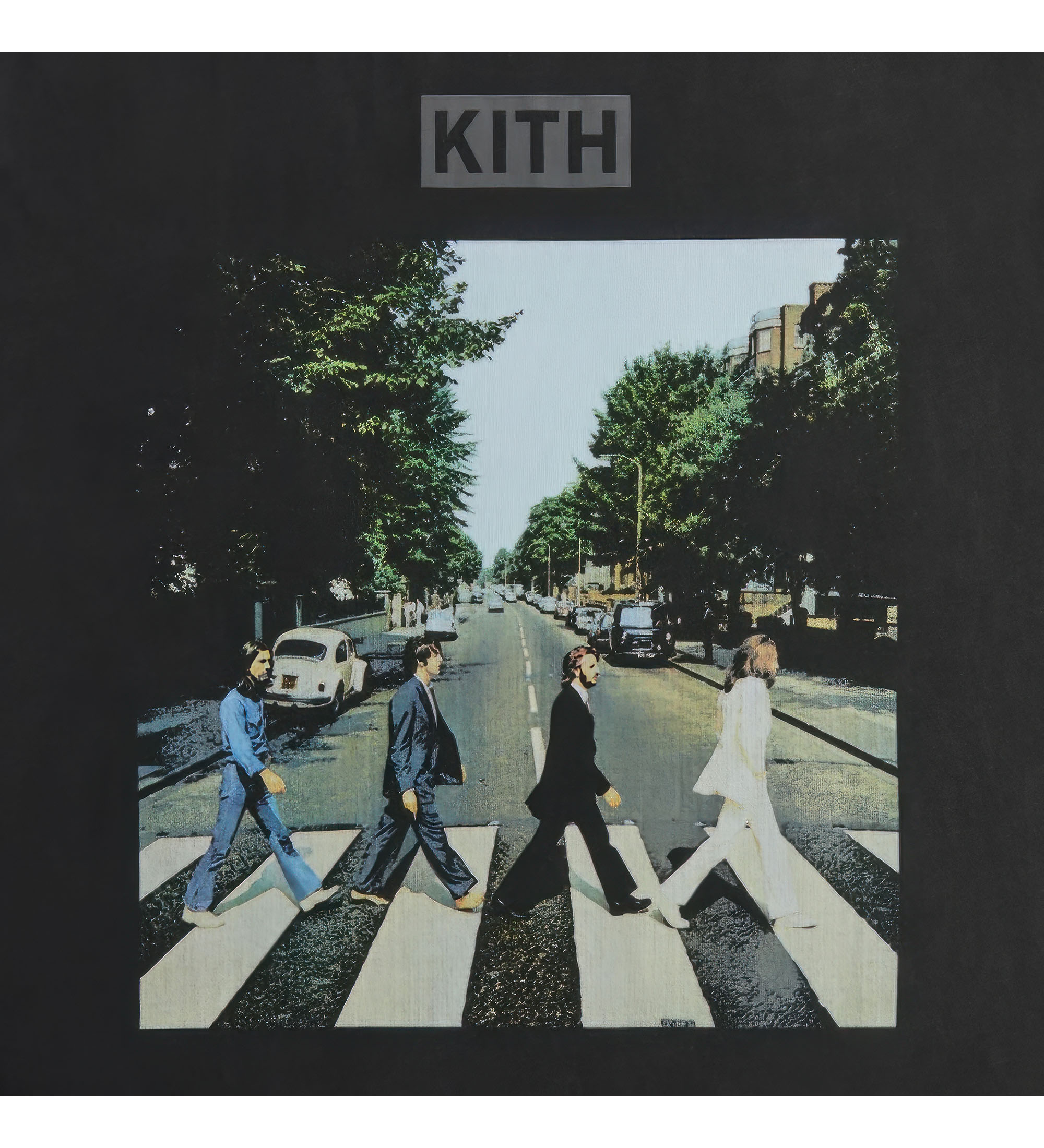 KITH 联名THE BEATLES 披头士甲壳虫乐队斑马线vintage复古短袖男 - 图3