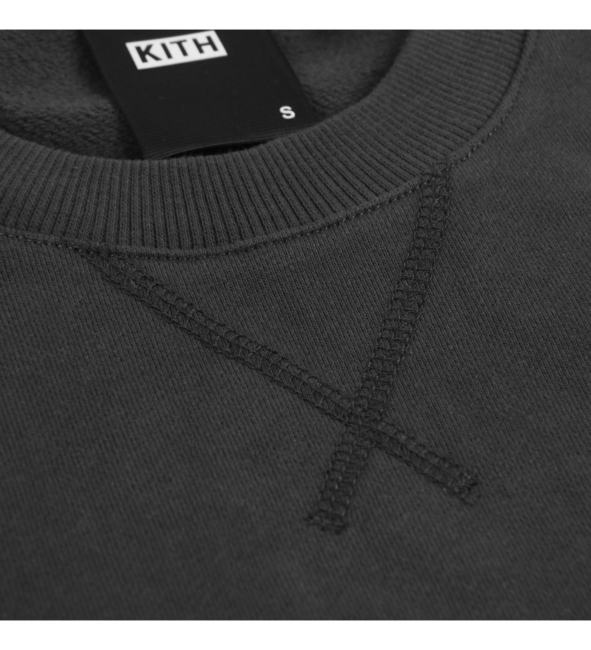 Kith 24ss Nelson基础款秋冬落肩刺绣纯棉圆领卫衣加绒打底长袖男 - 图1