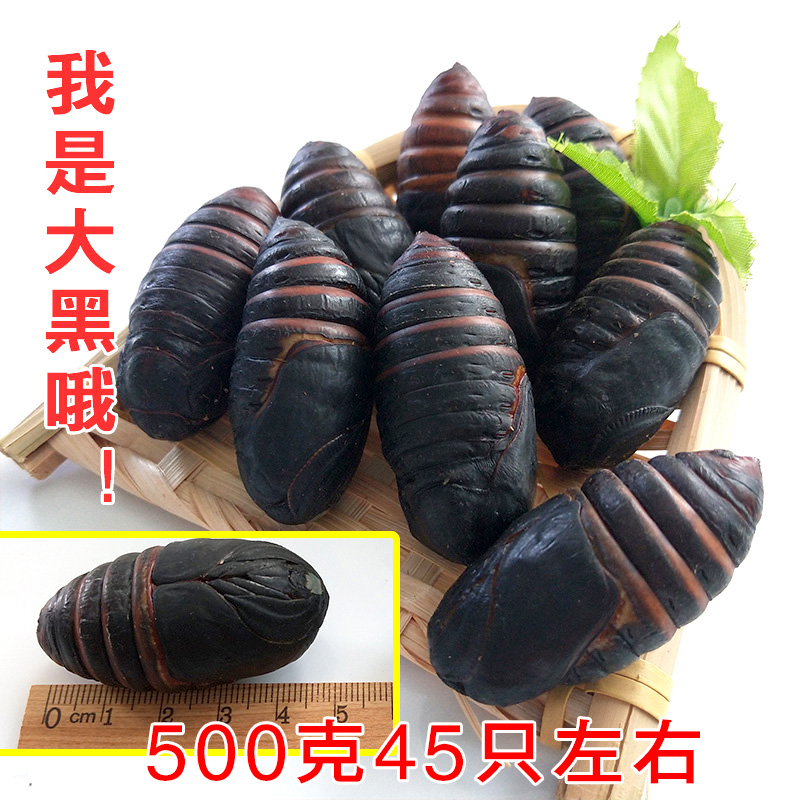 东北特产柞蚕蛹活蛹新鲜A级大黑茧蛹野生散养鲜活蝉蛹500g大茧蛹-图2