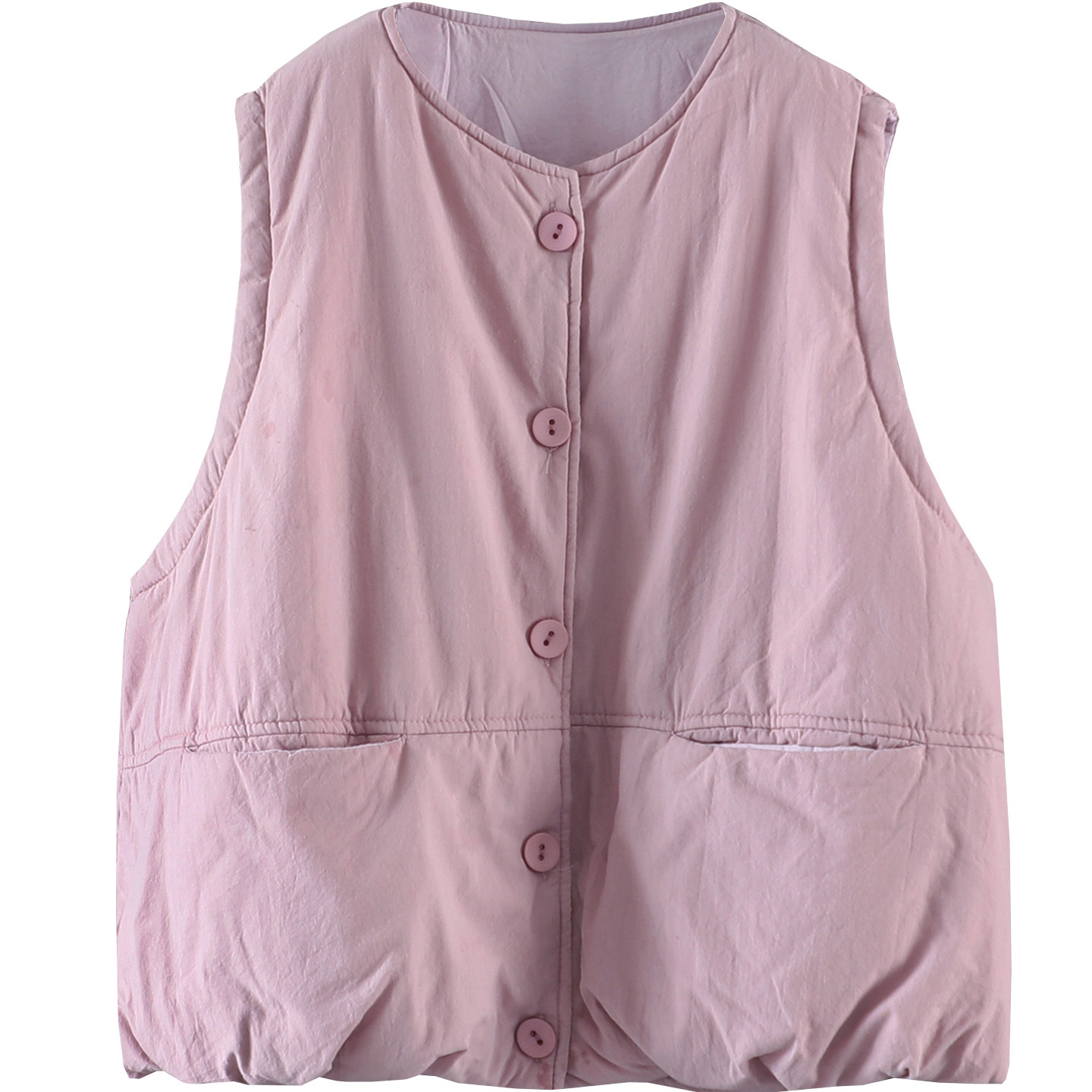 2025冬季夹棉加厚马甲女纯色100%棉无袖外套棉衣简约通勤宽松马夹,淘宝优惠券,粉丝福利购,淘宝优惠卷