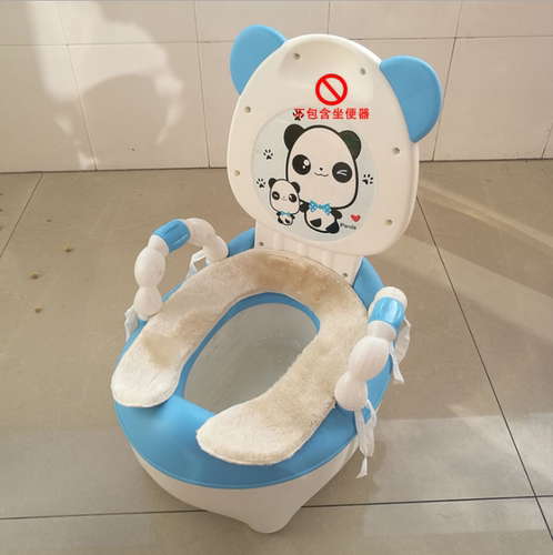 宝宝小马桶圈垫子防冰毛绒垫小孩加厚保暖马桶贴圈套坐便器套河马 - 图1