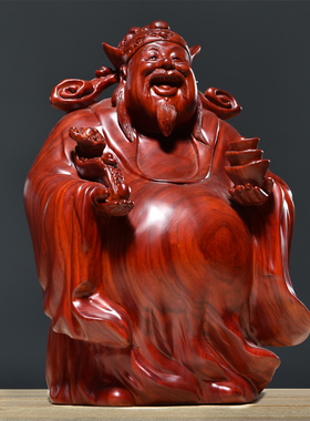 财神爷佛像供奉开业送礼红木雕刻