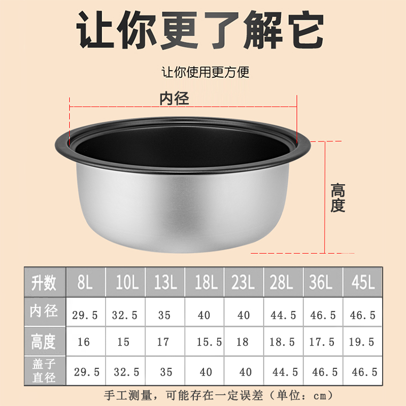 Peskoe/半球 10L-45L适用商用电饭锅内胆-图2