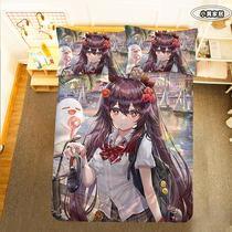 Come and customize the Cartoon Game Original God Perimeter Walnuts Bed sheet Quilt Cover Single secondary Motohouse Mens bed Four sets