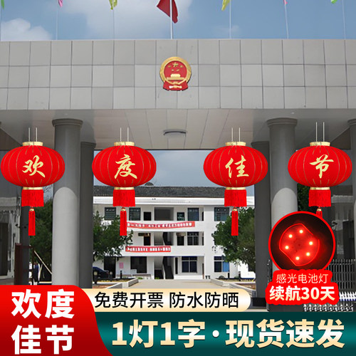 大红灯笼2026新款欢度佳节元旦春节挂饰商场物业大门节日新年装饰 - 图0