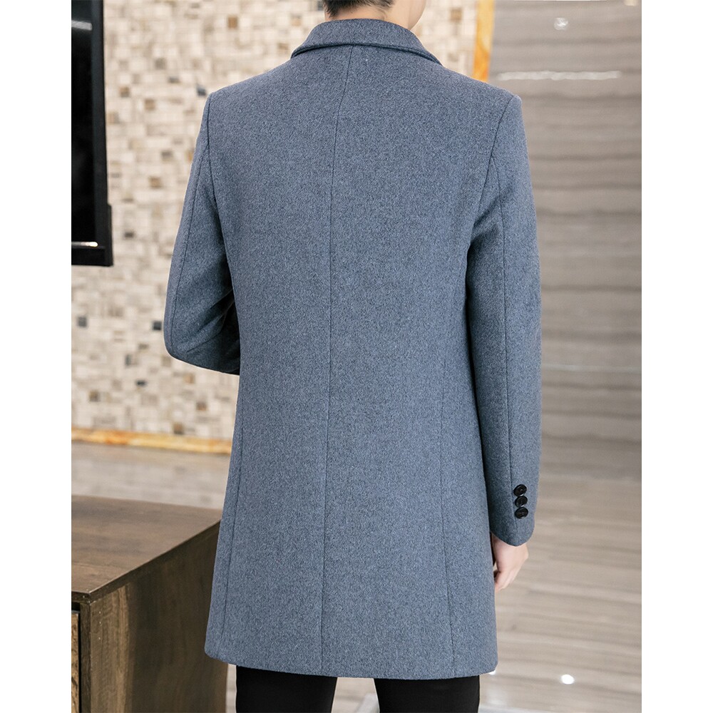 加厚毛呢大衣男士韩版修身中长款冬季风衣中年休闲2025呢子外套潮,淘宝优惠券,粉丝福利购,淘宝优惠卷