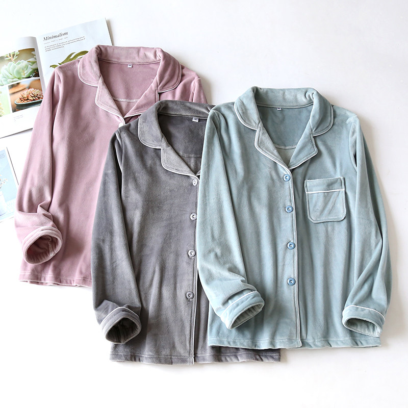 情侣睡衣单件上衣秋冬季海岛绒长袖上衣男女法兰绒家居服睡衣上装,淘宝优惠券,粉丝福利购,淘宝优惠卷