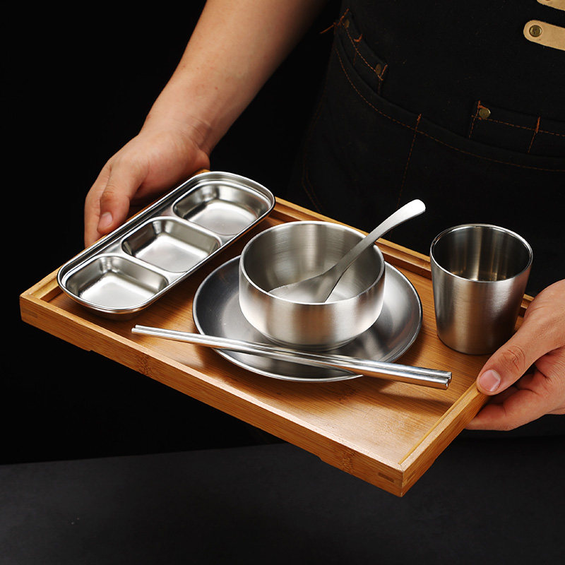 韩式不锈钢烤肉店餐具套装摆台金色筷子勺子水杯筷子味碟骨碟,淘宝优惠券,粉丝福利购,淘宝优惠卷