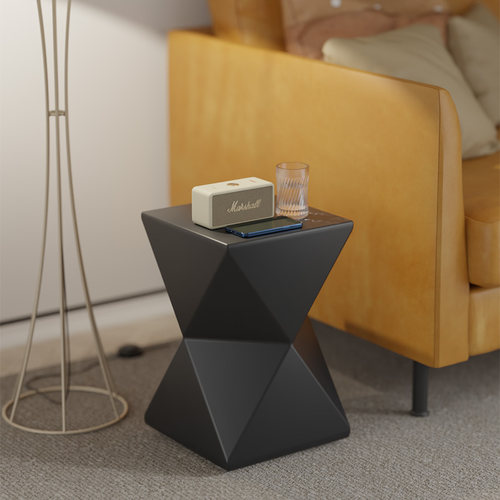 凌虹方形边几设计师创意款镁泥小茶几侘寂风民宿客厅角几轻奢北欧 - 图0