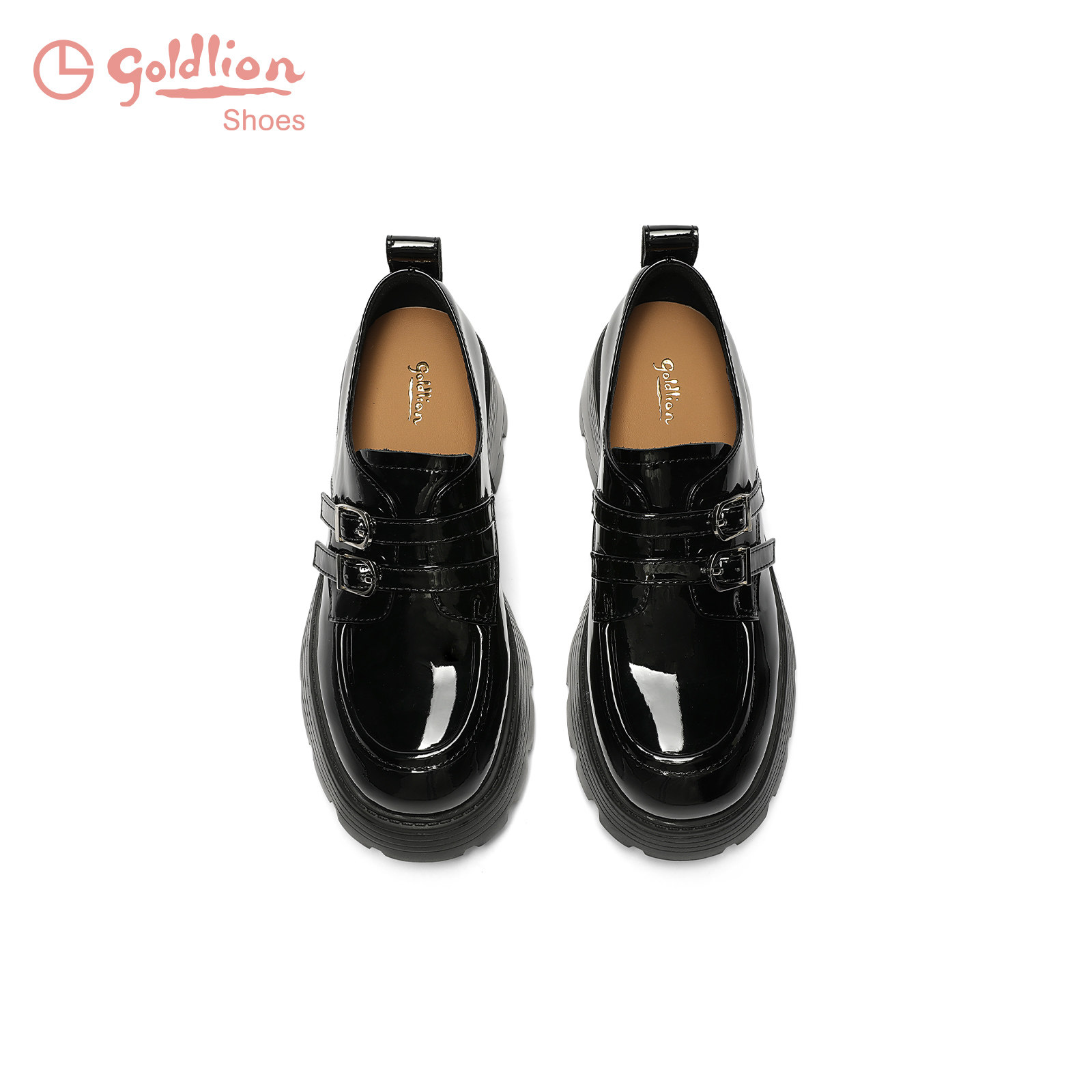 金利来黑色小皮鞋女秋季新款女鞋学院风百搭小个子6cm厚底乐福鞋,淘宝优惠券,粉丝福利购,淘宝优惠卷