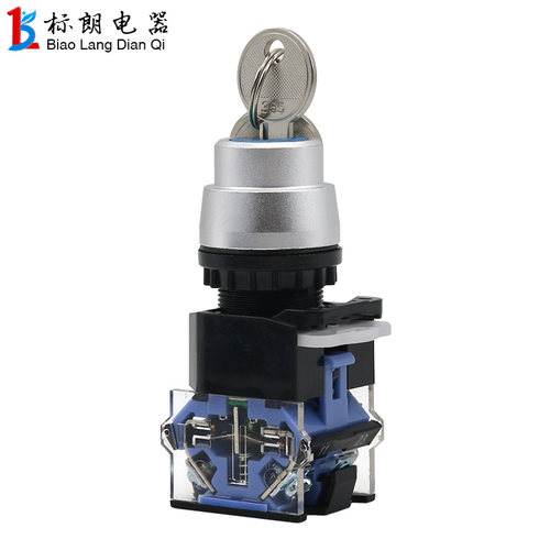 银点 铝头LA38-11Y2 20Y3钥匙旋钮开关选择开关二档三挡 自锁22mm - 图3