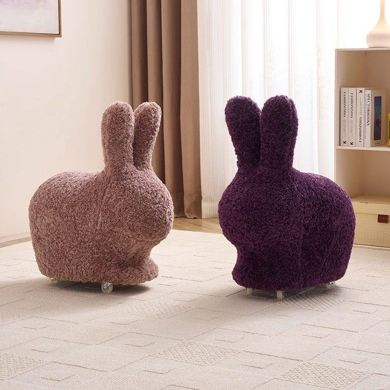 网红萌兔凳卡通创意矮凳家用摆件阳台儿童凳客厅万向轮动物沙发椅,淘宝优惠券,粉丝福利购,淘宝优惠卷