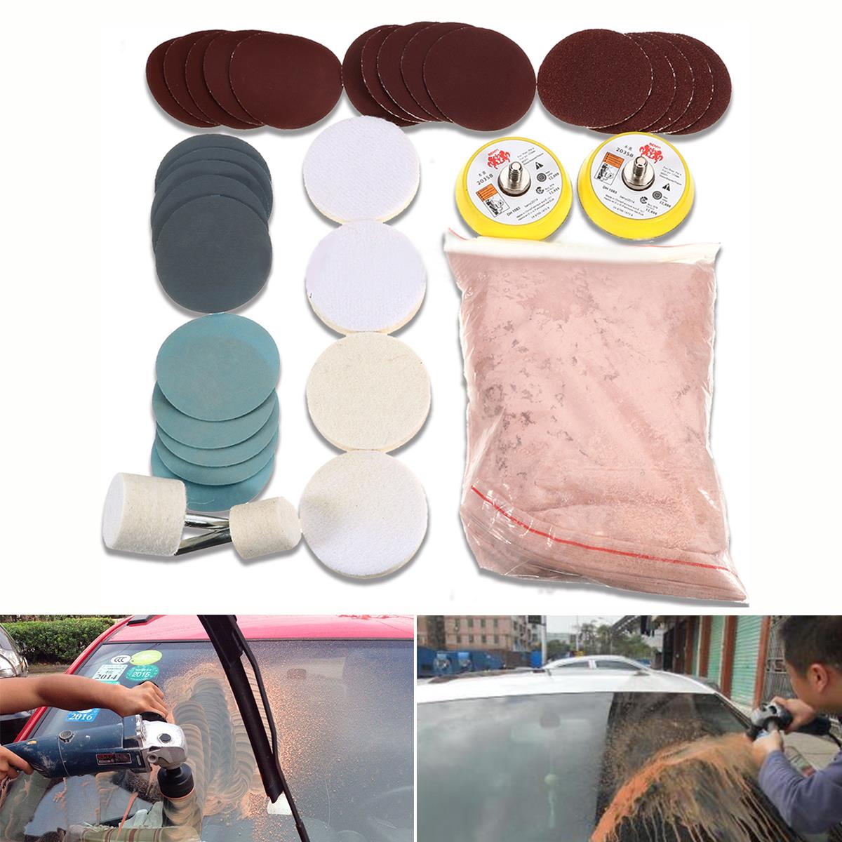 34pcs Glass Polishing Kit Deep Scratch Remove For Windscreen - 图0