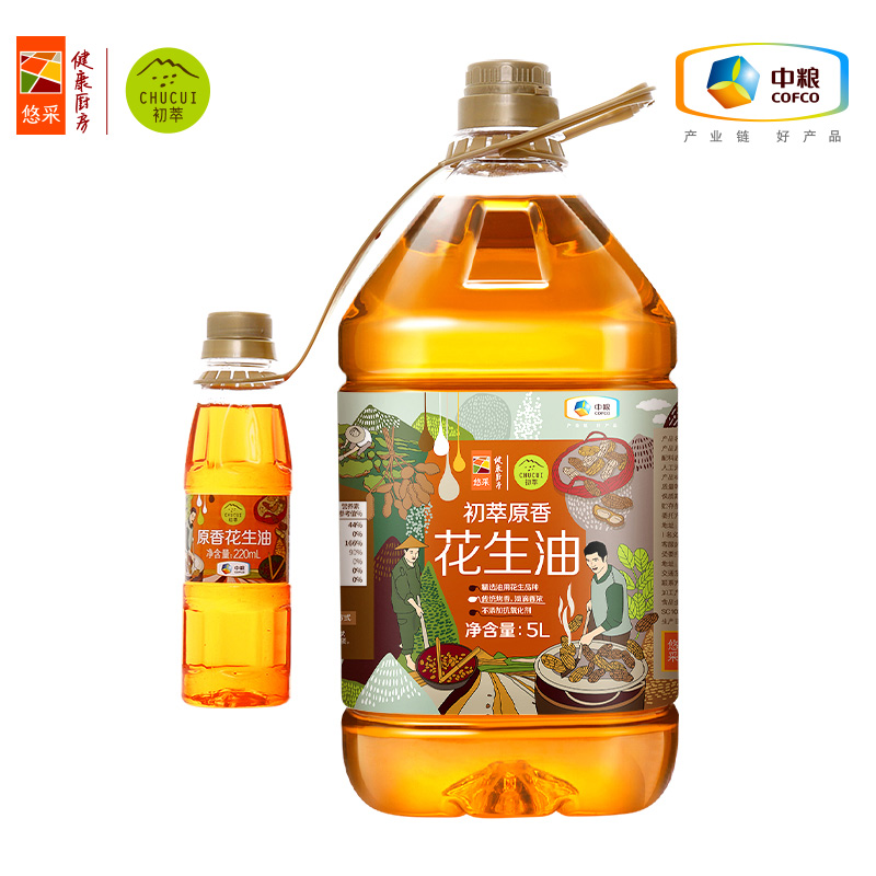 中粮初萃原香花生油5220ml物理压榨粮油食用油新榨新油家用 - 图3