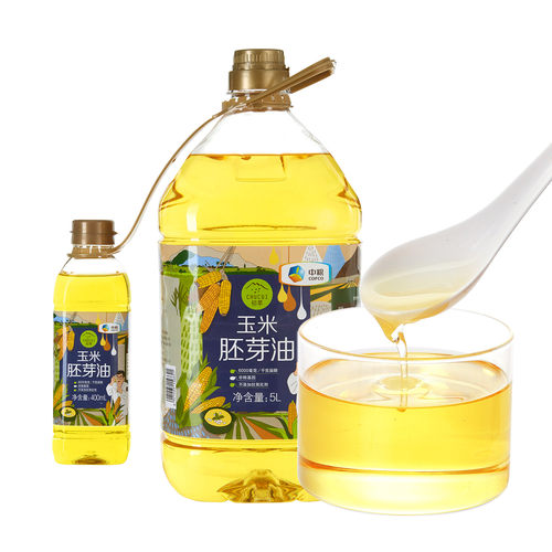 中粮初萃食用油玉米胚芽油5L+400ml桶非转基因压榨营养清香家用 - 图1