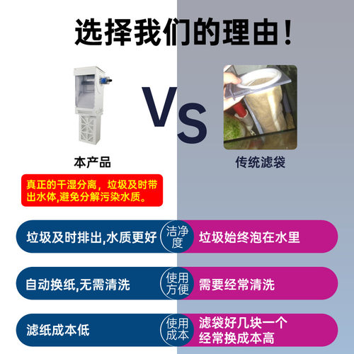彬海鱼缸滤布机卷纸机换纸过滤器自动过滤机海水过滤纸Wavereef - 图0