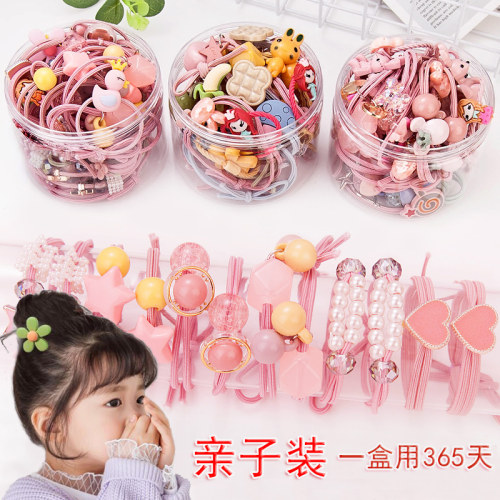 儿童皮筋可爱发圈发饰发绳女童扎头宝宝头绳不伤发橡皮筋女孩头饰 - 图0