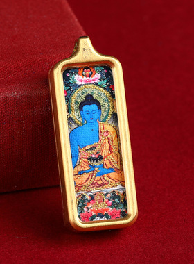 新款迷你小唐卡黄财神吊