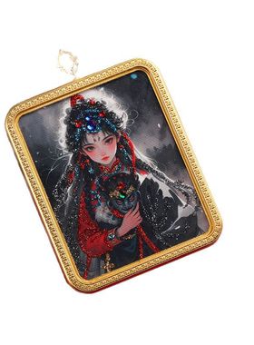 彩金洒金唐卡半手绘五台