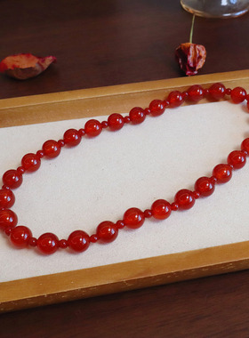 许我耀眼赵露思许妍同款收藏级天然红玛瑙手链红色手链本命年礼物