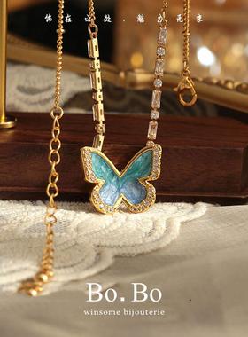 秋冬毛衣链蝴蝶锁骨链