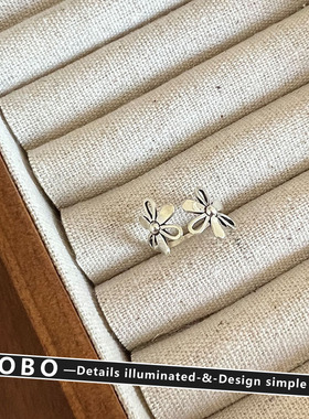 925纯银镂空花朵戒指女2025年新款小众设计高级感百搭开口指环