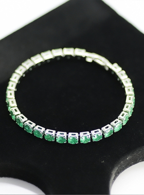 捡漏清仓，新款风单排锆石卡扣手链镀白金色手环镶钻简约手饰女