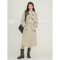 CHACHASTU French style Inn Wind medium long style coat jacket woman card with high level of high sensational dress in colour double row