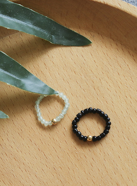 原创风关节金珠弹力线脚戒指