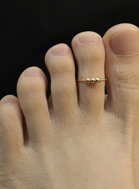 原创设计可调节纯银脚戒指韩版