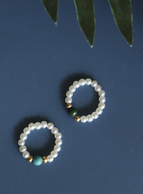 原创纯银珍珠关节脚戒指