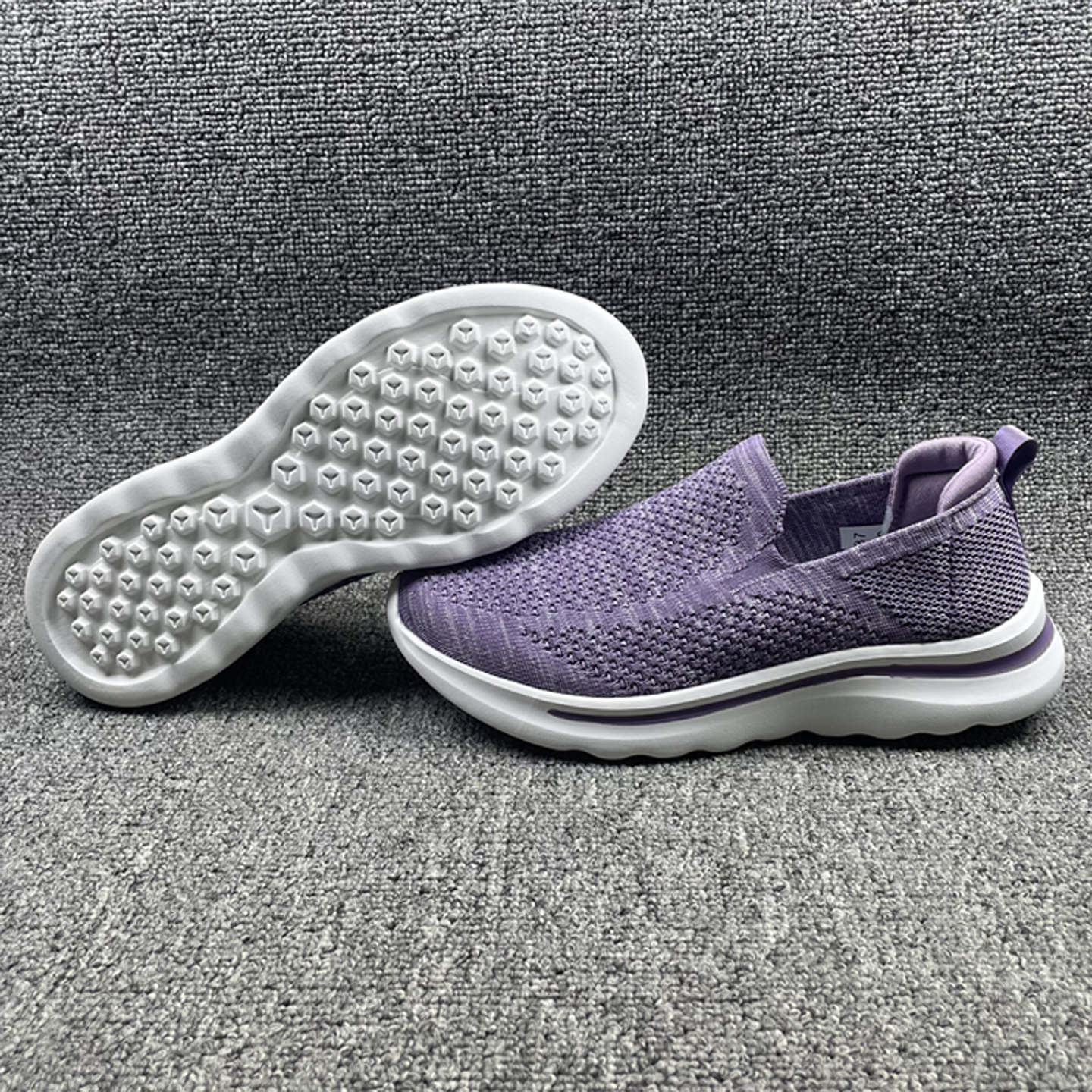 外贸女鞋丁香紫一脚蹬网面透气休闲健走运动鞋轻便软弹宽大码单鞋,淘宝优惠券,粉丝福利购,淘宝优惠卷