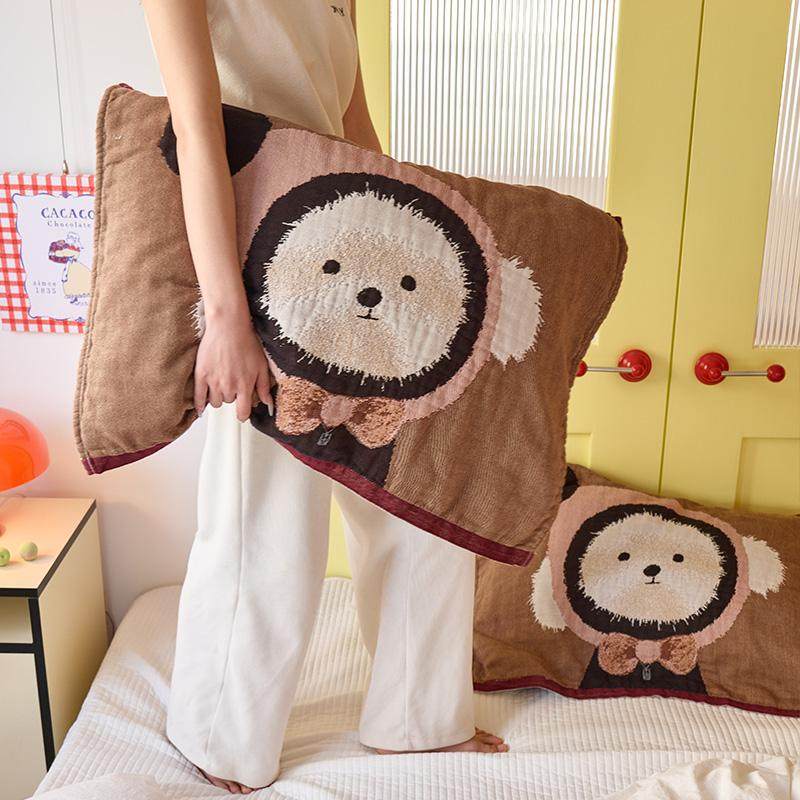 纯棉纱布枕巾一对装四季通用卡通双面吸汗透气水洗全棉家用枕头巾,淘宝优惠券,粉丝福利购,淘宝优惠卷