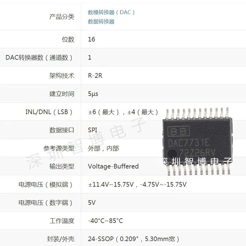 全新原装 DAC7731E DAC7731EB DAC7731 SSOP24数模转换器IC芯片-图2