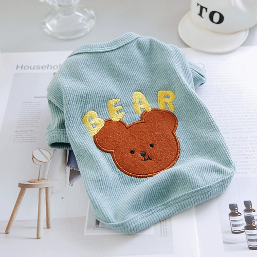 Pet Cat Bichon Pomeranian маленькая собака плюшевая одежда для собак весна летняя одежда весенняя говядина вязаная футболка