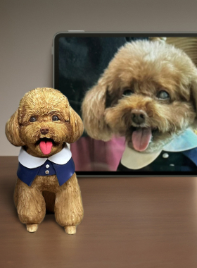 宠物摆件手工软陶照片定制猫猫狗狗公仔玩偶模型去世纪念品送礼