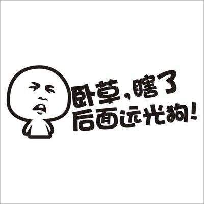 对付远光狗卧草关上你的远光灯表情贴纸后挡风玻璃搞笑车贴 - 图2