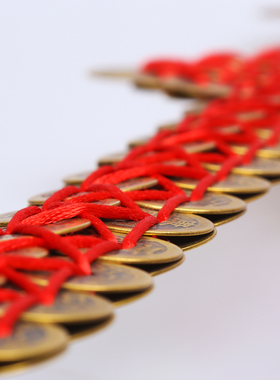 五帝钱古铜钱宝剑客厅中式装饰品