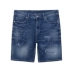 Carbine Male Washed Mặt dây chuyền Thanh niên Quần short denim Chữ thêu Micro-thun Đơn giản Đường cá tính Quần mùa hè J - Quần jean Quần jean