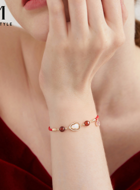 MCK贝壳小葫芦福牌红绳手链女款