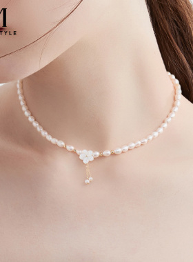 樱花珍珠项链轻奢小众高级感