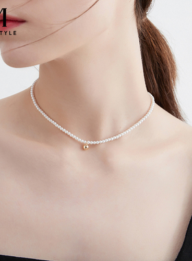 mck小粒仿珍珠项链简约气质颈链